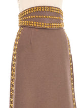 Adolfo Studded Wool Wrap Skirt And Belt Bottom arcadeshops.com