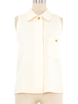 1980s Chanel Cream Vest Top arcadeshops.com