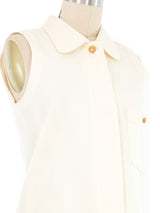 1980s Chanel Cream Vest Top arcadeshops.com