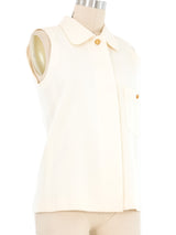 1980s Chanel Cream Vest Top arcadeshops.com