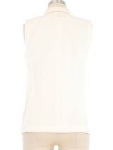 1980s Chanel Cream Vest Top arcadeshops.com