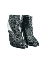 Saint Laurent Silver Snake Print Bootie, 35 Accessory arcadeshops.com