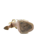 Prada Patent Goldtone Platform Sandal, 38.5 Accessory arcadeshops.com