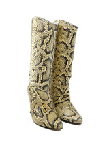 Python Snakeskin Heeled Boots, 9 Accessory arcadeshops.com