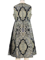Metallic Brocade A-Line Dress Dress arcadeshops.com