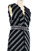 1970s Leather And Fur Maxi Vest Jacket arcadeshops.com