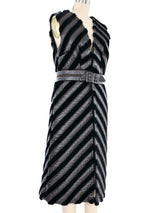 1970s Leather And Fur Maxi Vest Jacket arcadeshops.com