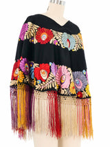 Embroidered Fringed Poncho Jacket arcadeshops.com