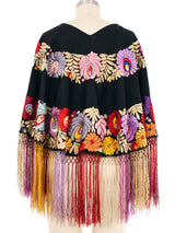 Embroidered Fringed Poncho Jacket arcadeshops.com