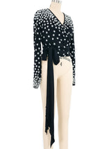 Valentino Bead And Sequin Embellished Wrap Top Top arcadeshops.com
