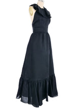 1970s Nina Ricci Ruffle Organza Gown Dress arcadeshops.com