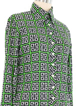 1970s Givenchy Sport Greek Key Print Blouse Top arcadeshops.com