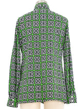 1970s Givenchy Sport Greek Key Print Blouse Top arcadeshops.com
