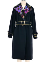 2002 Gianni Versace Embroidered Wool Overcoat Outerwear arcadeshops.com