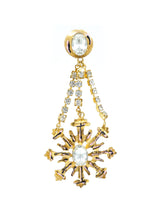 Enameled Deco Snowflake Drop Earrings Jewelry arcadeshops.com