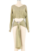 Junior Gaultier Cutout Wrap Front Cotton Blouse Top arcadeshops.com