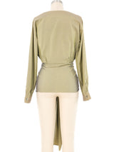 Junior Gaultier Cutout Wrap Front Cotton Blouse Top arcadeshops.com