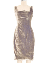 Versus Gianni Versace Silver Crushed Velvet Mini Dress Dress arcadeshops.com