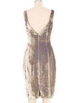 Versus Gianni Versace Silver Crushed Velvet Mini Dress Dress arcadeshops.com