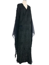 Black Embroidered Angel Sleeve Caftan Dress arcadeshops.com
