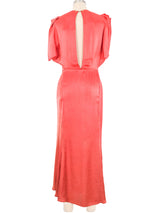1930s Stud Embellished Red Satin Evening Gown Dress arcadeshops.com