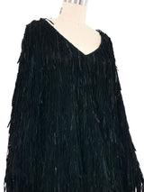 Judith Ann Black Suede Fringe Mesh Top Top arcadeshops.com
