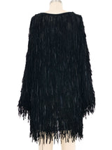 Judith Ann Black Suede Fringe Mesh Top Top arcadeshops.com