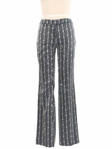 2002 Alexander McQueen Metallic Skull Stripe Trousers Bottom arcadeshops.com