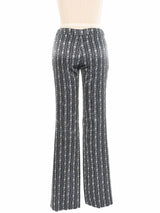 2002 Alexander McQueen Metallic Skull Stripe Trousers Bottom arcadeshops.com