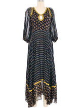 Thea Porter Wiggle Stripe Floral Dress Dress arcadeshops.com