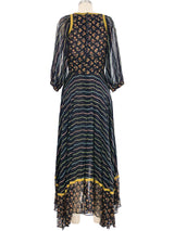 Thea Porter Wiggle Stripe Floral Dress Dress arcadeshops.com