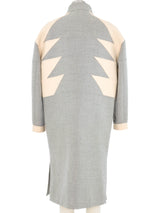 Courreges Gray Wool Geometric Colorblock Coat Outerwear arcadeshops.com