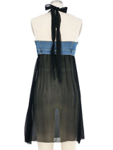 Dolce And Gabbana Denim Bustier Chiffon Dress Dress arcadeshops.com