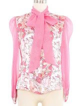 Edeltrud Hofmann Pink Psychedelic Silk Blouse Top arcadeshops.com