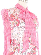 Edeltrud Hofmann Pink Psychedelic Silk Blouse Top arcadeshops.com