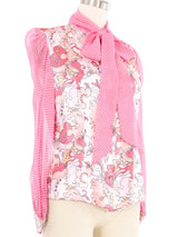 Edeltrud Hofmann Pink Psychedelic Silk Blouse Top arcadeshops.com