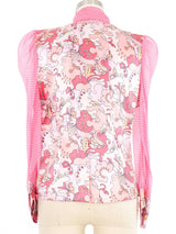Edeltrud Hofmann Pink Psychedelic Silk Blouse Top arcadeshops.com