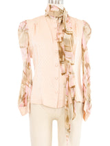 Edeltrud Hofmann Watercolor Diamond Silk Blouse Top arcadeshops.com