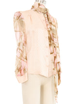 Edeltrud Hofmann Watercolor Diamond Silk Blouse Top arcadeshops.com