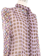 Edeltrud Hofmann Purple Horsebit Chiffon Blouse Top arcadeshops.com