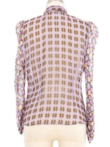 Edeltrud Hofmann Purple Horsebit Chiffon Blouse Top arcadeshops.com