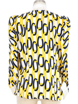 Edeltrud Hofmann Yellow And Black Chain Link Silk Blouse Top arcadeshops.com