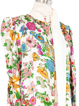 Edeltrud Hofmann Ivory Floral Silk Blouse Top arcadeshops.com