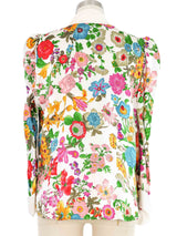 Edeltrud Hofmann Ivory Floral Silk Blouse Top arcadeshops.com
