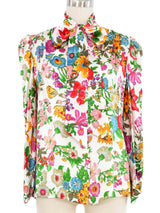 Edeltrud Hofmann Floral Silk Blouse Top arcadeshops.com