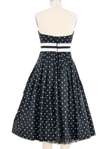 Victor Costa Black and White Dot Print Bustier Dress Dress arcadeshops.com