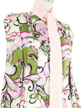 Edeltrud Hofmann Green Psychedelic Floral Blouse Top arcadeshops.com