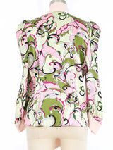 Edeltrud Hofmann Green Psychedelic Floral Blouse Top arcadeshops.com