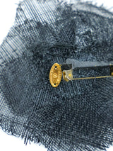 Chanel Camelia Midnight Navy Tweed Brooch Accessory arcadeshops.com