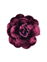 Chanel Camelia Burgundy Velvet Brooch Accessory arcadeshops.com